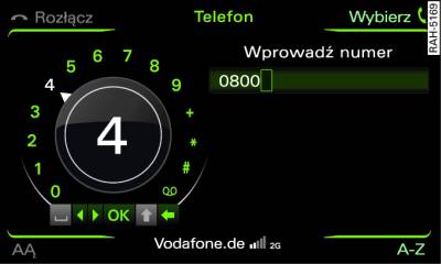 Wprowadzanie numeru telefonu za pomocą edytora znaków